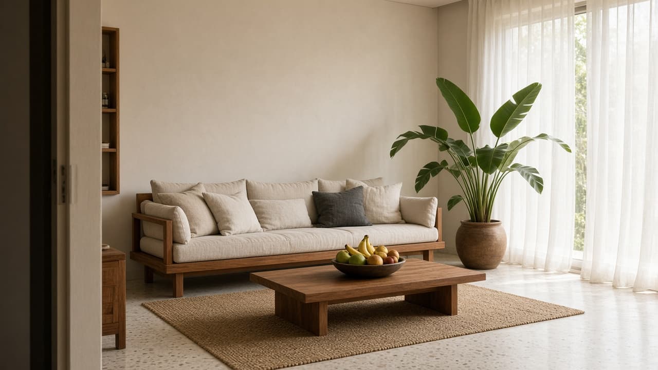 A bright living room in a Nigerian home